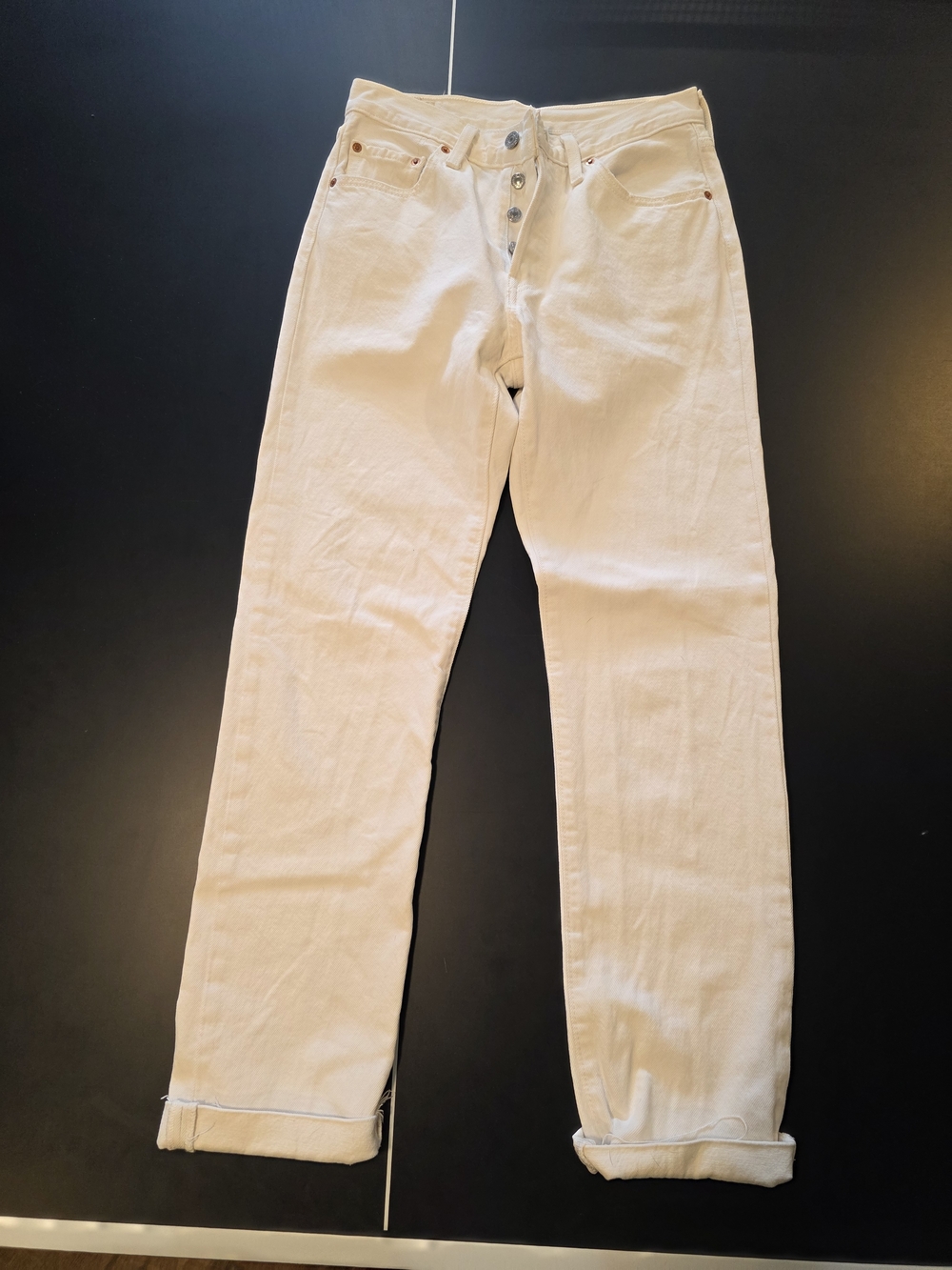 Levi's Womens 501 Off-White Straight-Leg Jeans